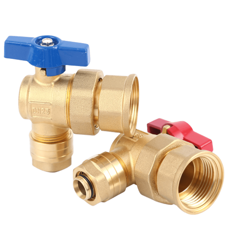 Angle ball valve with butterfly handle