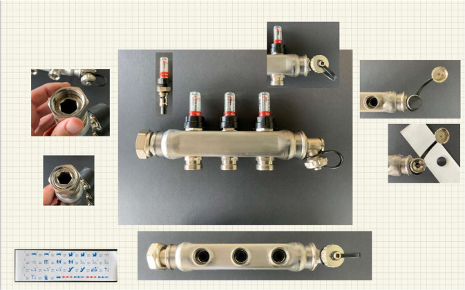 manifold with flow meter