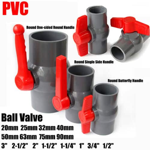 sizes of pvc ball valve
