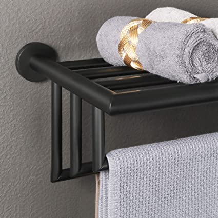 brass with oil rubbed bronze towel rack
