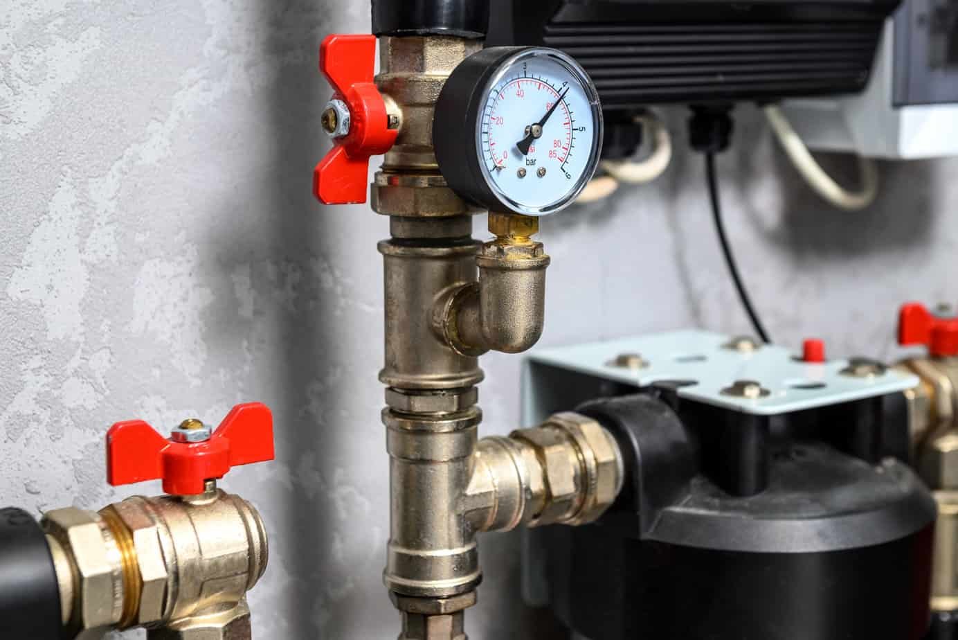 Brass pipe fitting and valves in the house