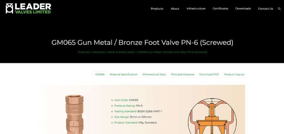 Leader valves limited