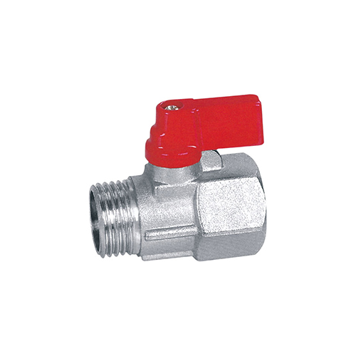 Male x Female Threaded Connection Nickel Plated Brass Mini Ball Valve