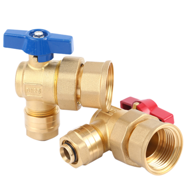 Angle ball valve with butterfly handle