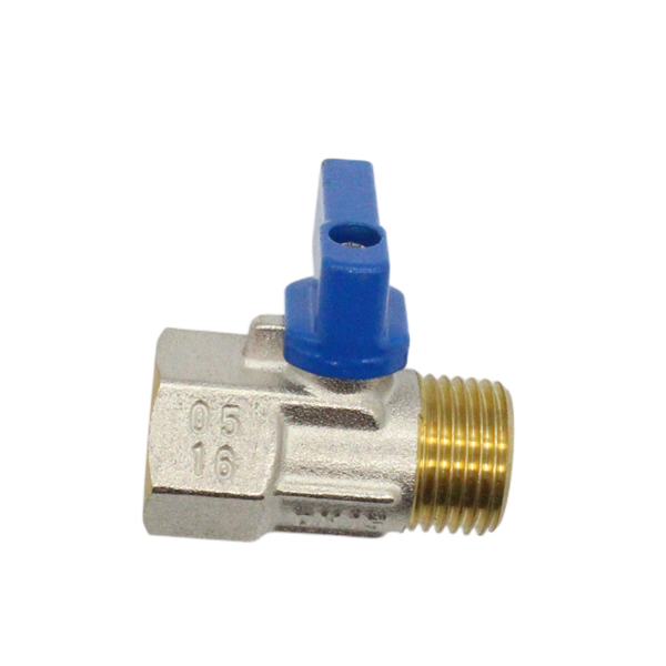 Mini shut off valve MXF with blue handle 0415b