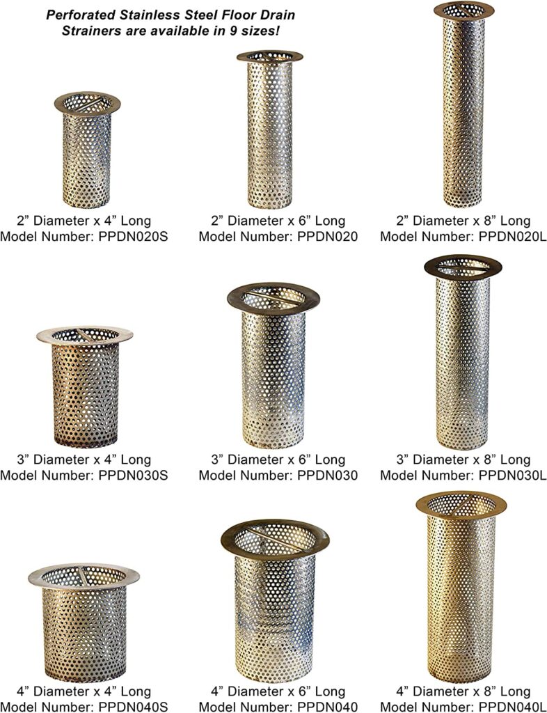 Perforated Stainless Steel Drain types