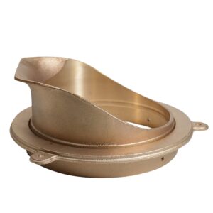 bronze downspout nozzle and flange for roof drainage with flange