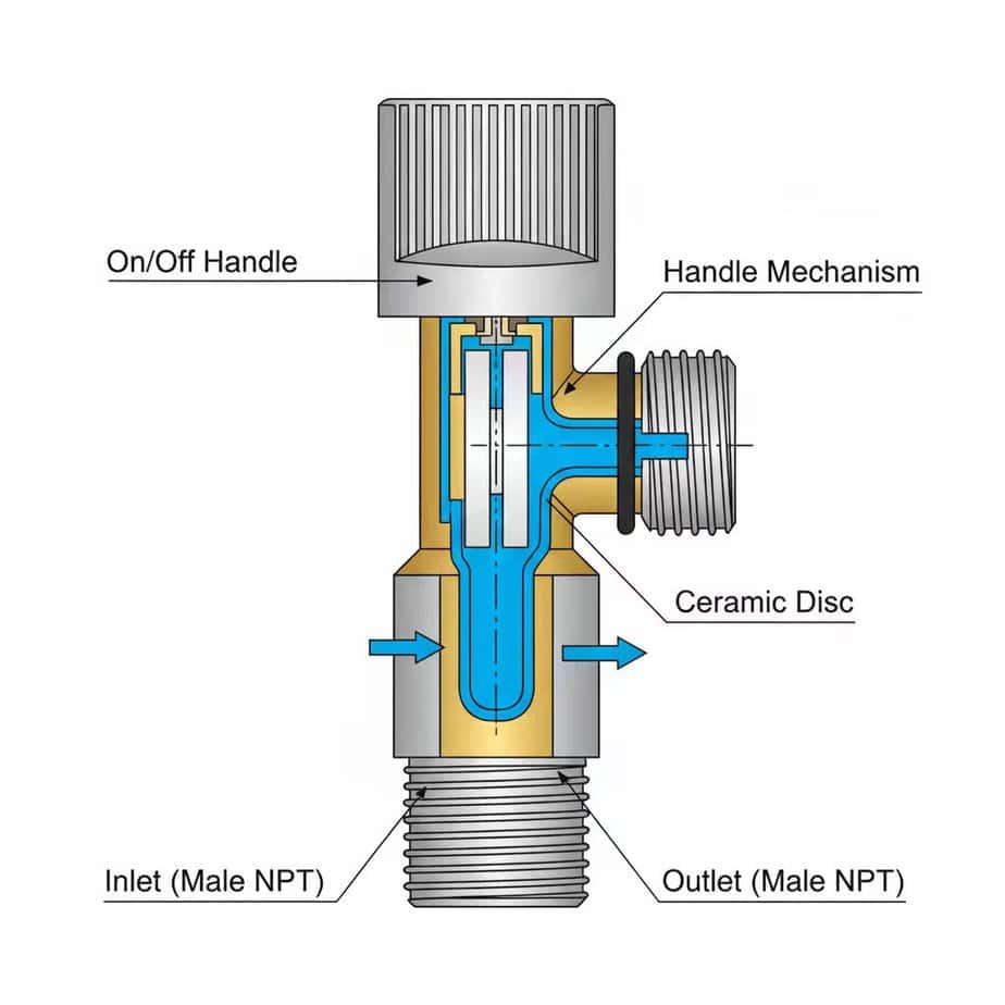 brass angle stop valve