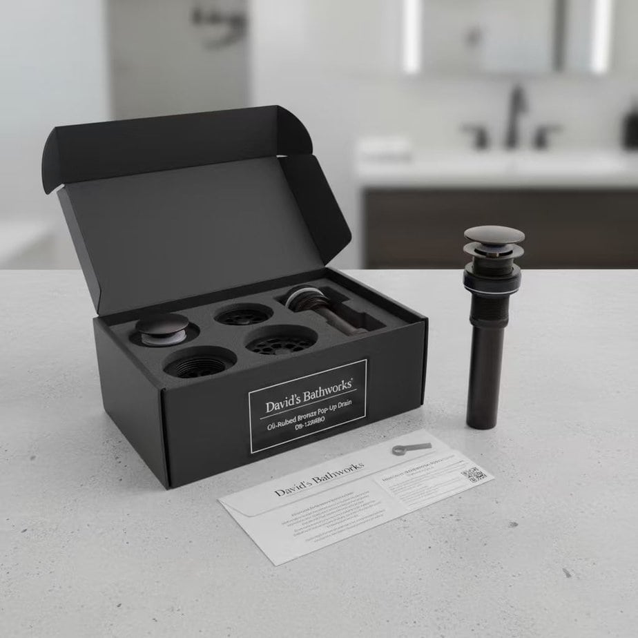 custom packaging for pop up drain